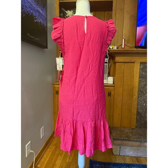 NWT CeCe’s Short Flutter-Sleeve Ruffled Hem Dress Sz. 6 - Picture 6 of 7